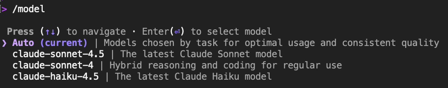 /model command usage