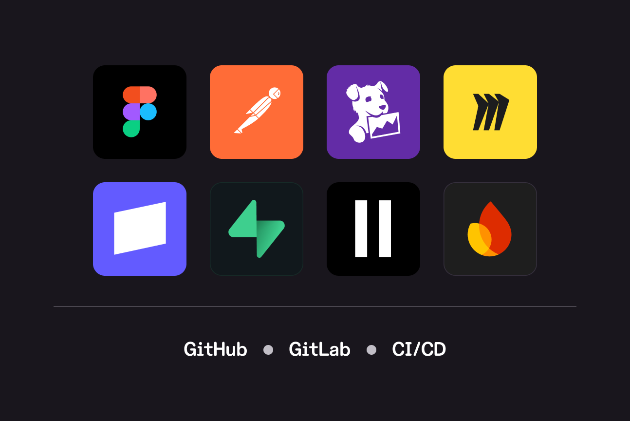 Official Kiro graphic showing a grid of partner-integration app icons (including Figma) above a GitHub / GitLab / CI-CD label row