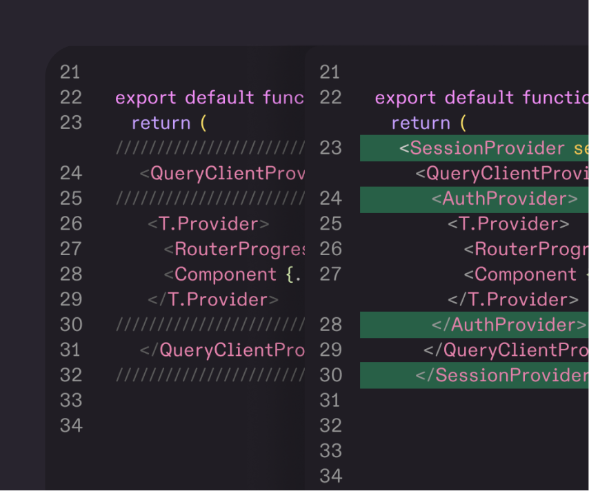 Kiro IDE code-diff review interface