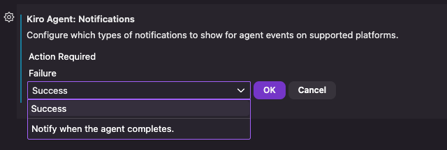 Kiro Agent Notification Setting